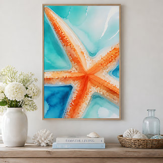 Tropical Starfish Poster