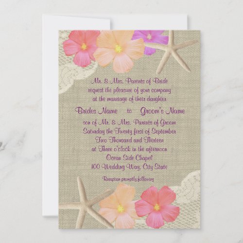 Tropical Starfish Wedding Cards