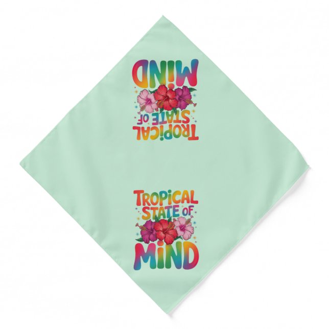 Tropical State of Mind Summer Beach Graphic Bandana (Front)