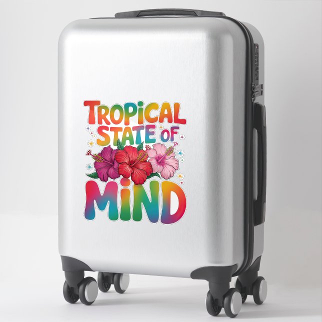 Tropical State of Mind Summer Beach Graphic Sticker (Suitcase)