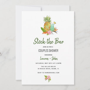 Tropical Stock the Bar Couples shower invitation
