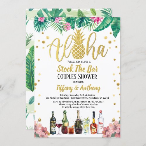 Tropical Stock The Bar Invitation Engagement Party
