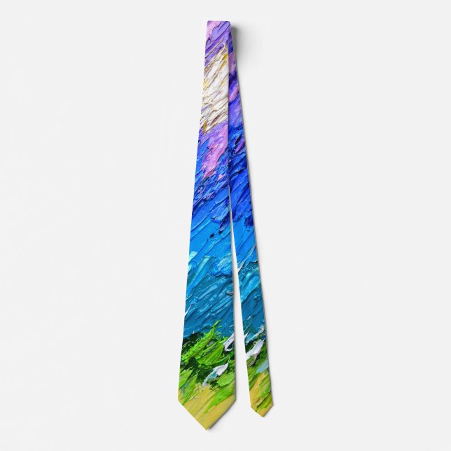“Tropical Storm #5” Original Oil Painting Neck Tie (Front)