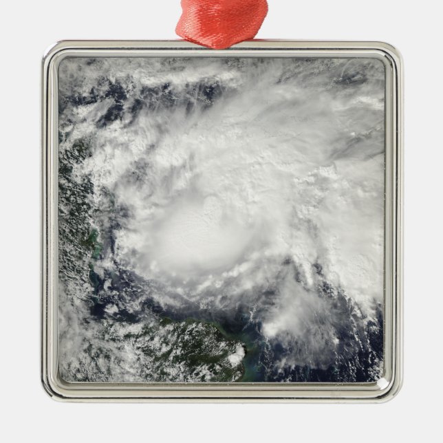 Tropical Storm Ida in the Caribbean Sea Metal Ornament (Front)