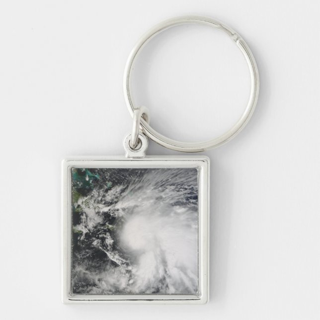 Tropical Storm Noel over Haiti Keychain (Front)