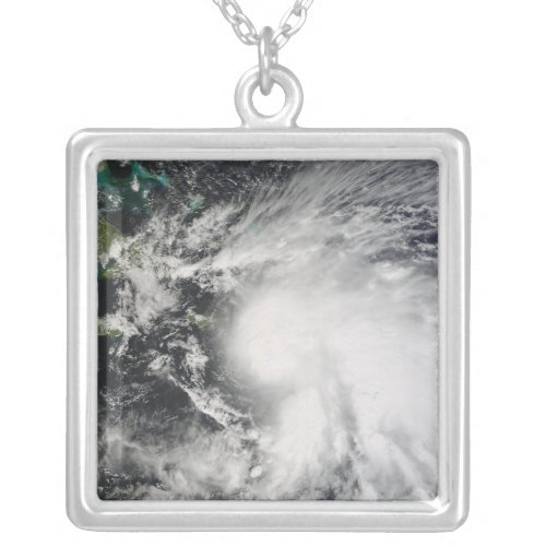 Tropical Storm Noel over Haiti Silver Plated Necklace