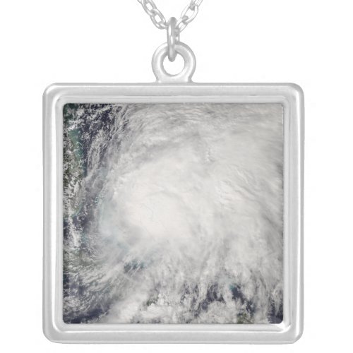 Tropical Storm Noel over the Bahamas Silver Plated Necklace