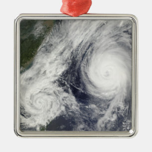 Tropical Storm Parma and Super Typhoon Melor Metal Ornament