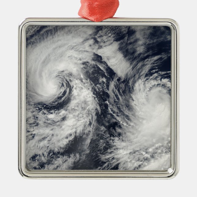 Tropical storms Boris and Cristina Metal Ornament (Front)