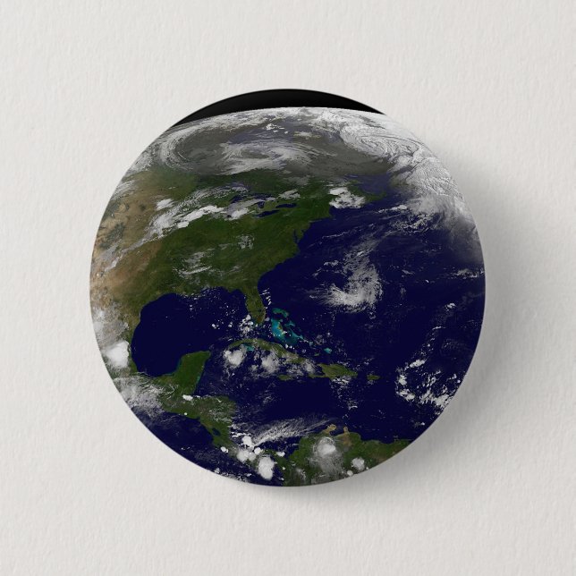Tropical Storms On Planet Earth. Button (Front)
