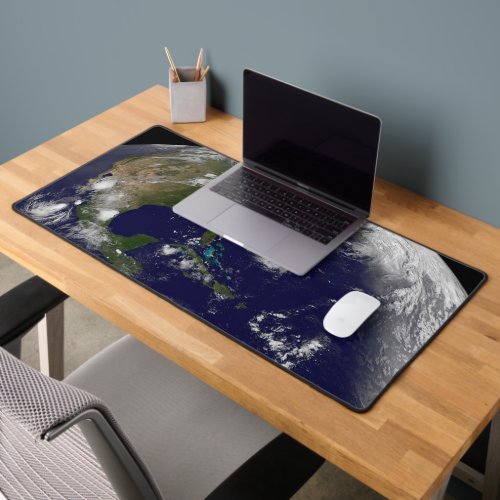 Tropical Storms On Planet Earth Desk Mat