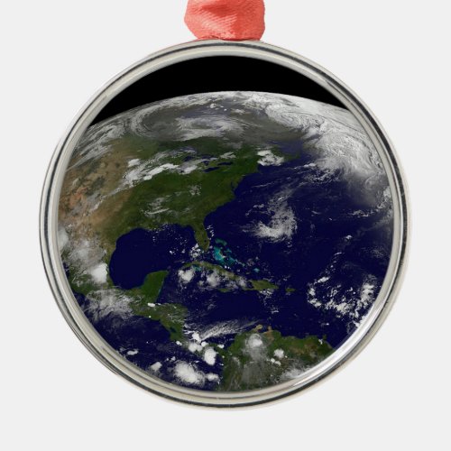 Tropical Storms On Planet Earth Metal Ornament