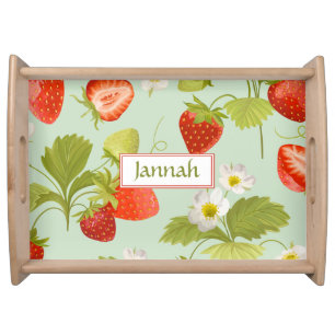 Tropical Strawberry Green Red Summer Fruit Serving Tray