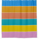 Tropical Striped Colors of Bonaire Shower Curtain