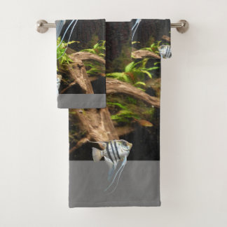 Tropical Striped Fish Bath Towel Set