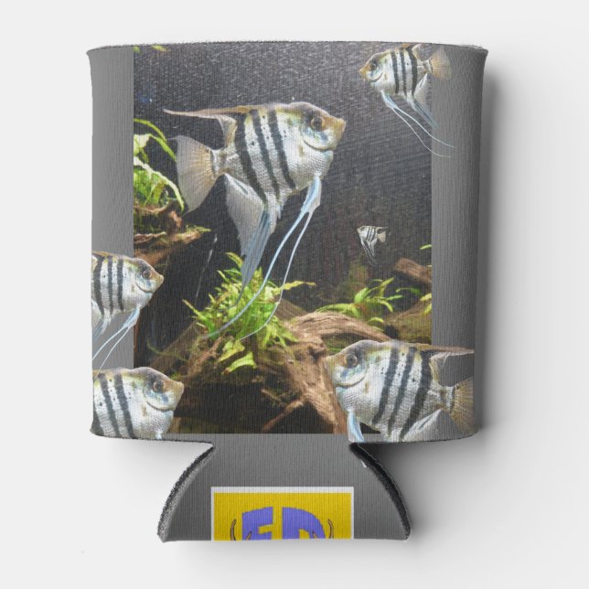 Tropical Striped Fish Can Cooler (Front)