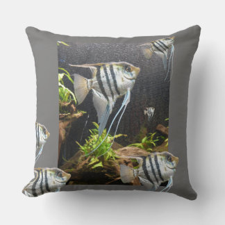 Tropical Striped Fish Throw Pillow