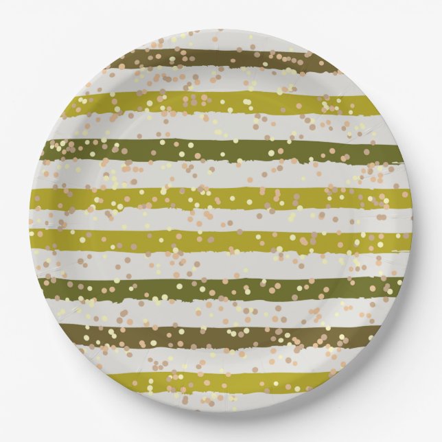 Tropical Stripes and Dots Paper Plates (Front)