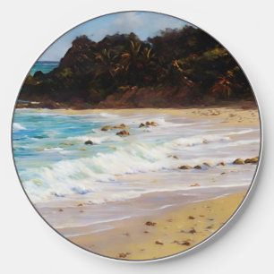 Tropical Style Beach Wave Art Charger