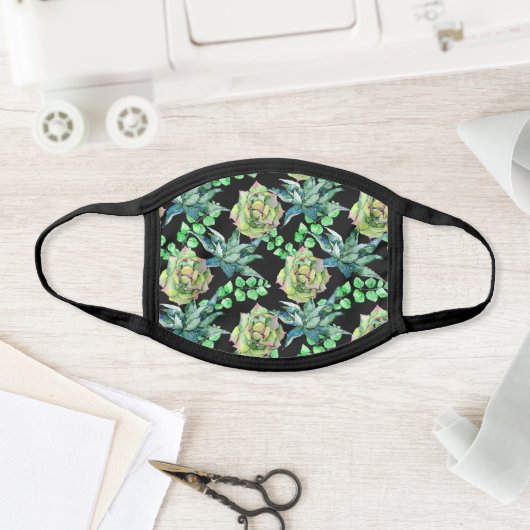 Tropical Succulents Face Mask (Insitu)