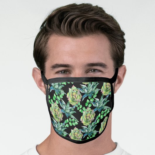 Tropical Succulents Face Mask (Worn Him)