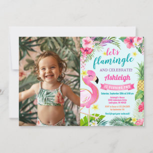 Tropical Summer 2nd Birthday Photo Invitation