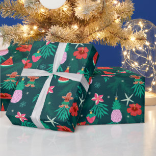 Tropical Summer Beach Christmas Holidays New Year Wrapping Paper