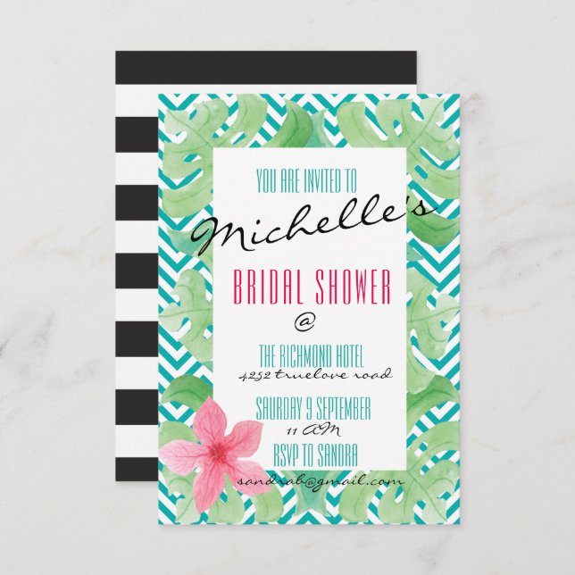 Tropical Summer Beach Invite (Front/Back)
