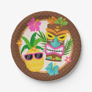 Tropical Summer Beach Luau Birthday Paper Plates