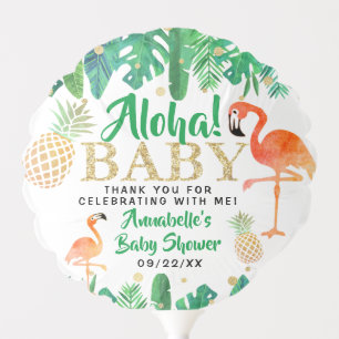 Tropical Summer Beach Luau Boys Baby Shower Balloon