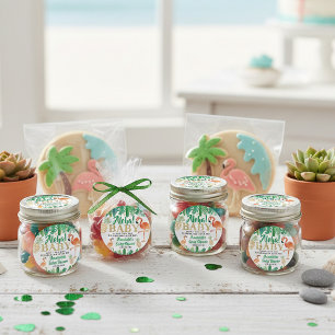 Tropical Summer Beach Luau Boys Baby Shower Classic Round Sticker