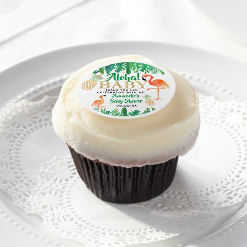 Tropical Summer Beach Luau Boys Baby Shower Edible Frosting Rounds