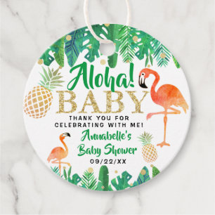 Tropical Summer Beach Luau Boys Baby Shower Favor Tags