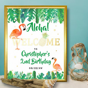 Tropical Summer Beach Luau Boys Birthday Welcome Foil Prints