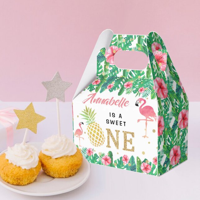 Tropical Summer Beach Luau Girls 1st Birthday Favor Boxes (Creator Uploaded)