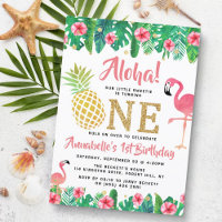 Tropical Summer Beach Luau Girls 1st Birthday
