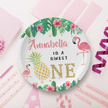 Tropical Summer Beach Luau Girls 1st Birthday Paper Plates<br><div class="desc">Celebrate in style with these trendy 1st birthday party paper plates. The design is easy to personalize with your own wording and your family and friends will be thrilled when they see these fabulous party plates.</div>