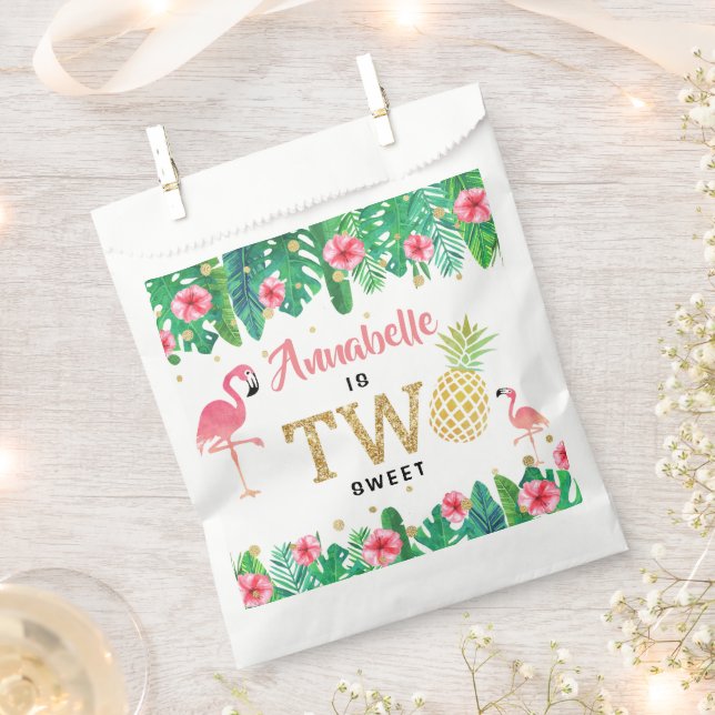 Tropical Summer Beach Luau Girls 2nd Birthday Favor Bag (Clipped)