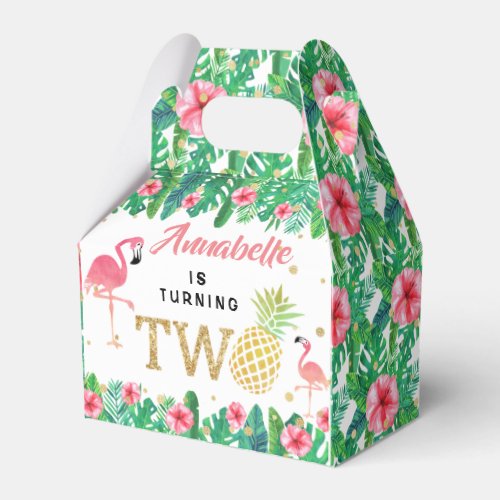 Tropical Summer Beach Luau Girls 2nd Birthday Favor Boxes