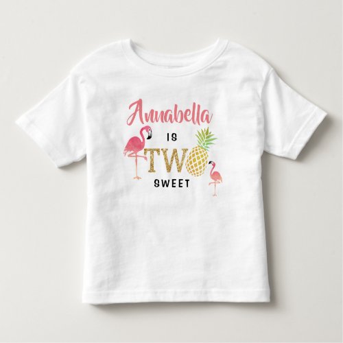 Tropical Summer Beach Luau Girls 2nd Birthday Toddler T_shirt