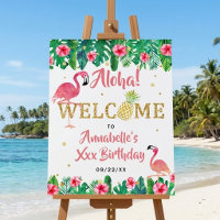 Tropical Summer Beach Luau Girls Birthday Welcome