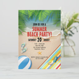 Tropical Summer Beach Party Invitation | Zazzle