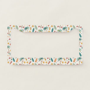 Tropical Summer Beach Pattern (1) License Plate Frame