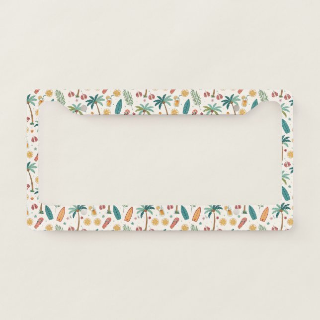 Tropical Summer Beach Pattern (1) License Plate Frame (Front)