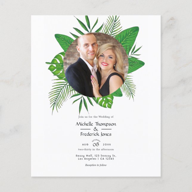Tropical Summer Beach Photo Wedding Photo Flyer (Front)