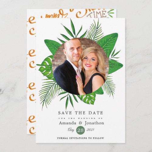 Tropical Summer Beach Photo Wedding Save The Date