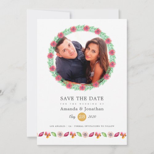 Tropical Summer Beach Photo Wedding Save The Date