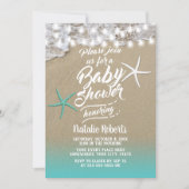 Tropical Summer Beach Starfish Baby Shower Invitation (Front)