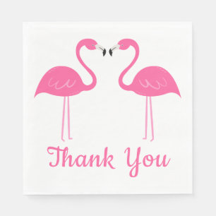 Tropical Summer Beach Thank You Wedding Flamingo Napkins