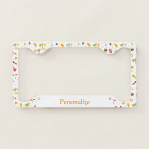 Tropical Summer Beach Vacation Pattern Personalize License Plate Frame
